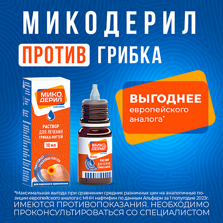 Микодерил раствор для наружного применения 1 % 10 мл 1 шт