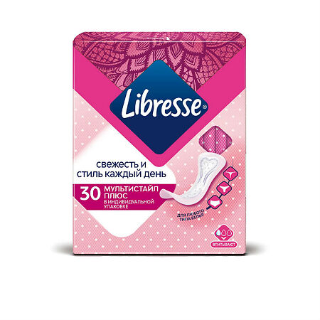 Libresse Dailyfresh Multistyle Plus прокладки ежедневные в индив.упак. 30 шт