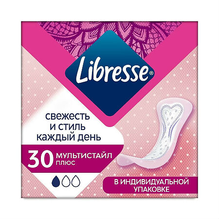 Libresse Dailyfresh Multistyle Plus прокладки ежедневные в индив.упак. 30 шт