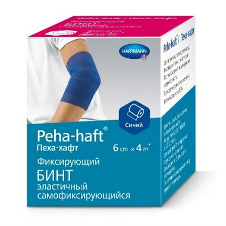 Бинт Peha-haft/Пеха-хафт самофиксирующийся 4 м х 6 см без латекса синий 1 шт