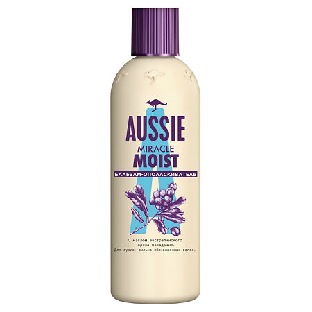 Aussie Miracle Moist Бальзам-ополаскиватель для сухих/поврежденных волос 250 мл