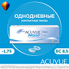 Контактные линзы 1-Day Acuvue Moist with Lacreon -1.75 / 8.5 / 14.2 30шт