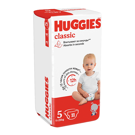 Huggies Подгузники Классик р.5 11-25 кг 11 шт