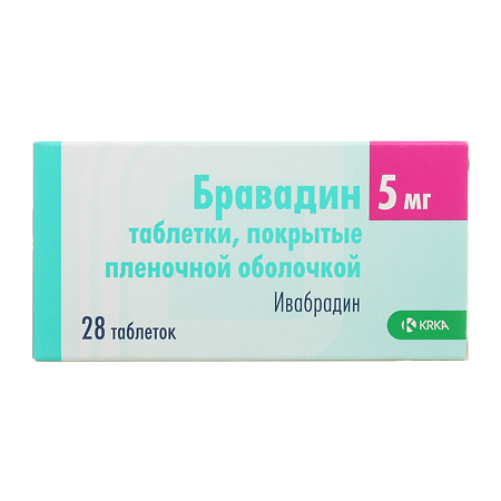 Бравадин таблетки покрыт.плен.об. 5 мг 28 шт