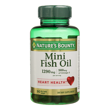 Nature's Bounty Mini Fish Oil Omega-3/Рыбий Жир Мини Омега-3 900 мг капсулы массой 971 мг 90 шт