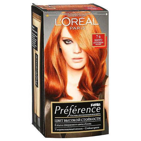 Loreal Paris Стойкая краска для волос Preference Feria 74 Манго интенсивный медный 1 шт