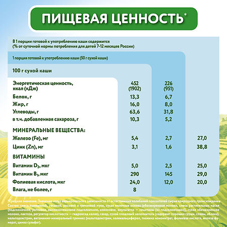 Малютка каша молочная мультизлаковая с фруктами с 6 мес. 220 г 1 шт