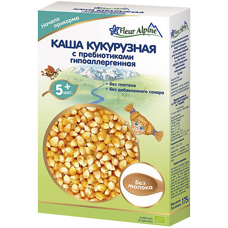 Fleur Alpine Органик Каша кукурузная с пребиотиками гипоаллергенная с 5 мес. 175 г 1 шт