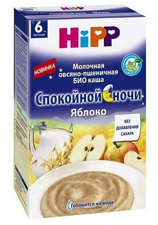 Каша Hipp молочная спокойной ночи Овсяно-пшеничная с яблоком 6 мес. 250 г 1 шт