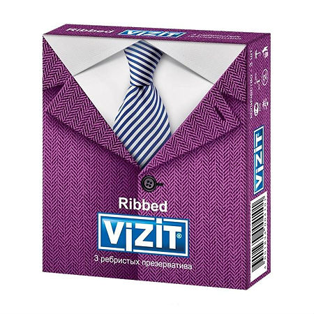 Презервативы VIZIT Ribbed с кольцевым рифлением 3 шт