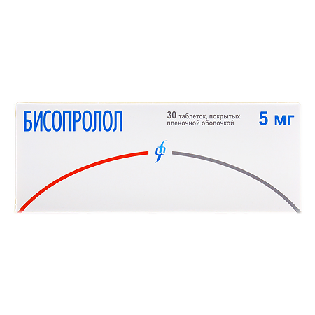 Бисопролол таблетки покрыт.плен.об. 5 мг 30 шт