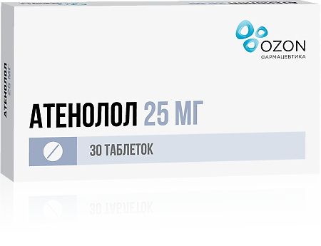 Атенолол таблетки покрыт.плен.об. 25 мг 30 шт