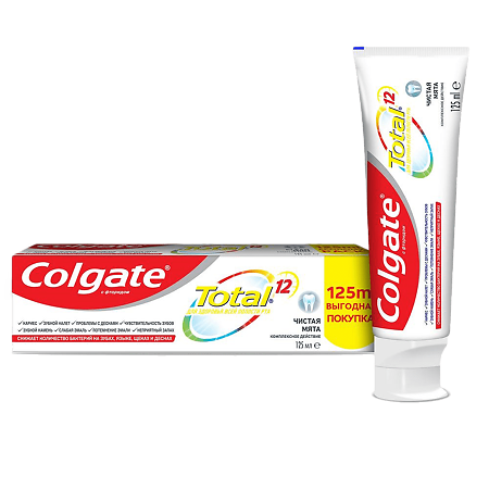 Colgate Зубная паста Total 12 Чистая мята 125 мл 1 шт