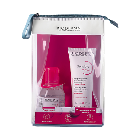 Bioderma Sensibio Маска успокаивающая 75 мл + вода очищающая 100 мл 1 уп