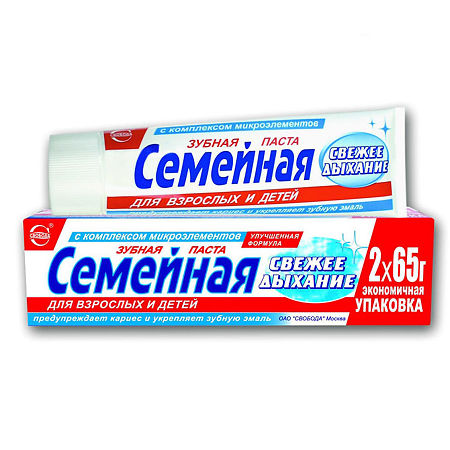 Зубная паста Семейная Свежее дыхание 130 г 1 шт