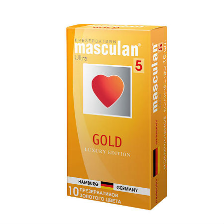 Презервативы Masculan Gold утонченный латекс золотого цвета 10 шт