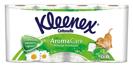 Kleenex Бумага туалетная Нежная ромашка 3-х слойная 8 шт