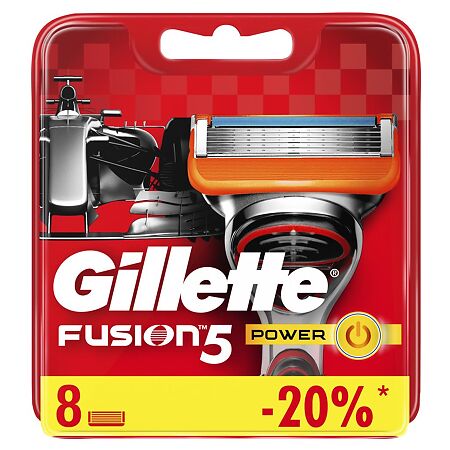 Gillette Fusion Power сменные кассеты для бритья 8 шт