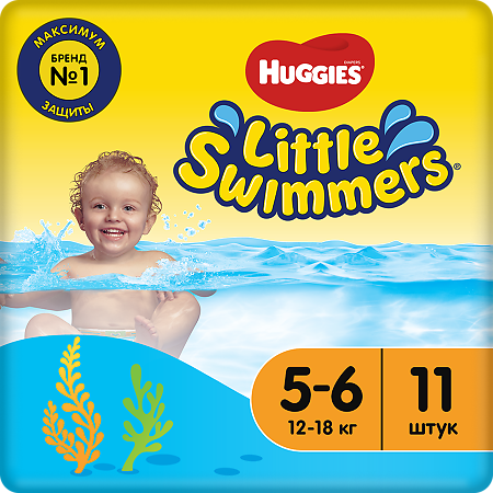 Huggies Трусики-подгузники для плавания р.5-6  12-18  кг 11 шт