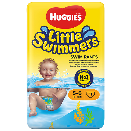 Huggies Трусики-подгузники для плавания р.5-6  12-18  кг 11 шт