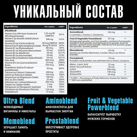 Vplab Ultra Men’s Sport Multivitamin Formula Витам-минер комплекс д/мужчин таблетки 1345 мг 90 шт. 90 шт