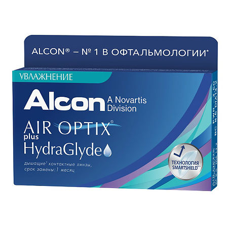 Контактные линзы Air Optix Plus HydraGlyde -1.25/3 шт.