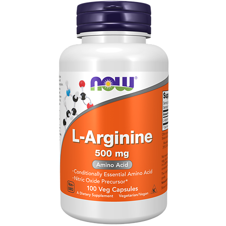 Now L-Arginine L-Аргинин 500 мг капсулы массой 630 мг 100 шт