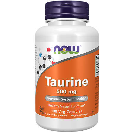 Now Taurine Таурин 500 мг капсулы массой 747 мг 100 шт