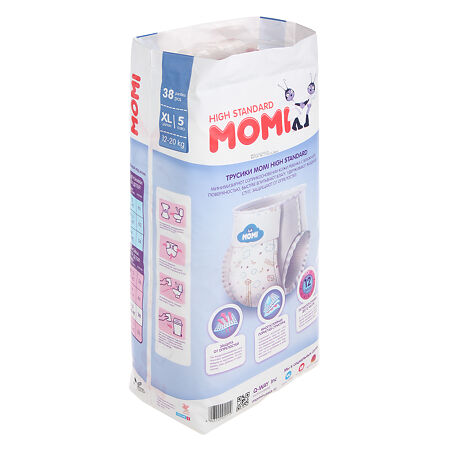 Momi Подгузники-трусики  XL 12-20 кг 38 шт