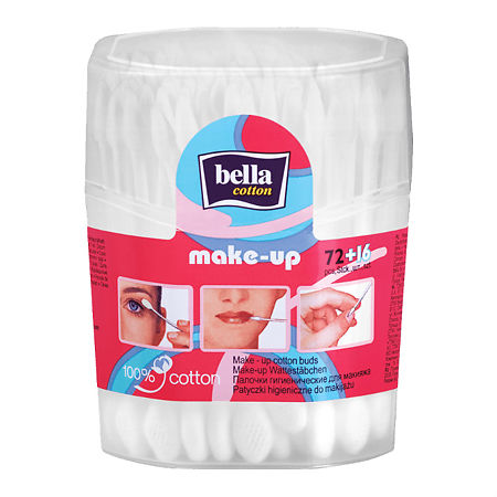 Bella Cotton Ватные палочки для макияжа Make-Up 72+16 шт