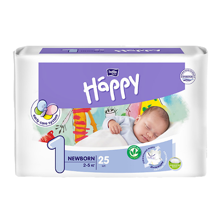 Bella Подгузники Baby Happy 1 Newborn 2-5 кг 25 шт