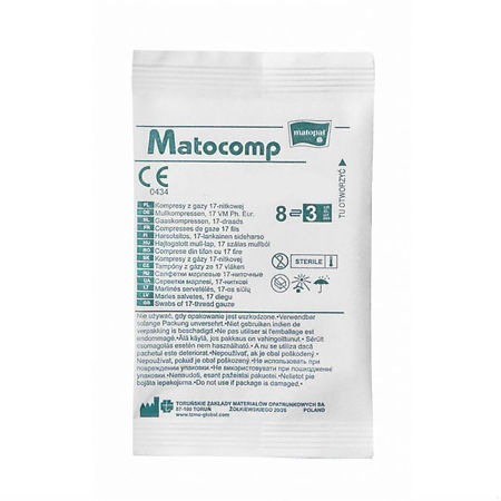 Салфетки Матопат Matocomp стерильные 5 см x 5 см 8 сл. 17-нитей 3 шт