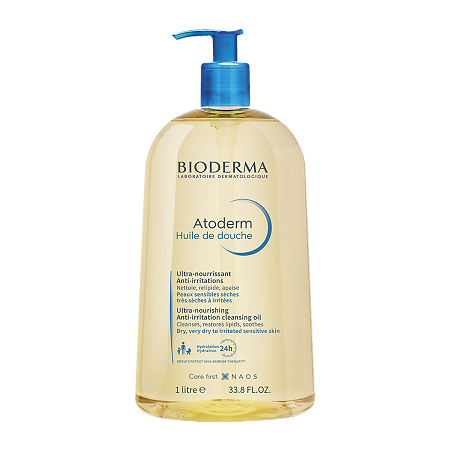 Bioderma Atoderm Ультрапитательное восстанавливающее масло для душа для сухой чувствительной и атопичной кожи лица и тела 1000 мл 1 шт