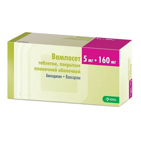 Вамлосет таблетки покрыт.плен.об. 5 мг+160 мг 30 шт