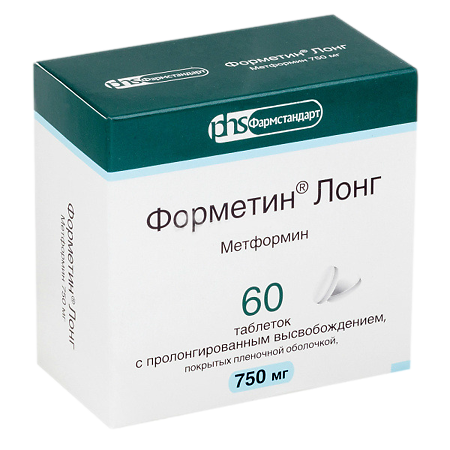 Форметин Лонг таблетки с пролонг высвобождением покрыт.плен.об.750 мг 60 шт