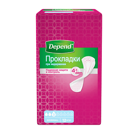 Депенд (Depend) Прокладки Normal 12 шт