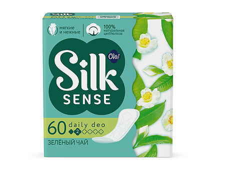 Ola! Silk Sense Прокладки ежедневные Daily Deo Зелёный чай 60 шт