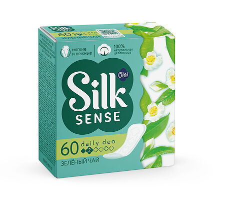 Ola! Silk Sense Прокладки ежедневные Daily Deo Зелёный чай 60 шт