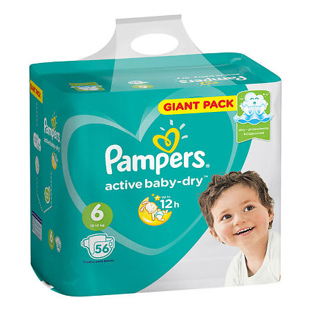 Подгузники Памперс (Pampers) Active Baby-Dry 13-18 кг р.6 56 шт