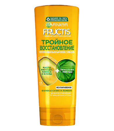 Garnier Fructis Бальзам-ополаскиватель для волос Тройное восстановление 387 мл 1 шт