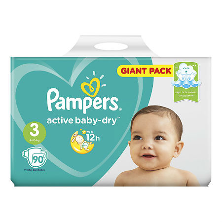 Подгузники Памперс (Pampers) Active Baby-Dry 6-10 кг р.3 90 шт.