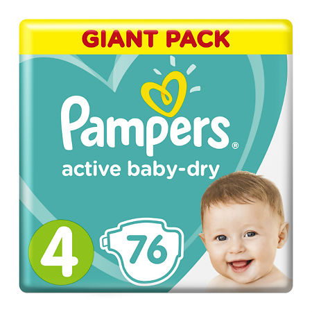 Подгузники Памперс (Pampers) Active Baby-Dry 9-14 кг р.4 76 шт.