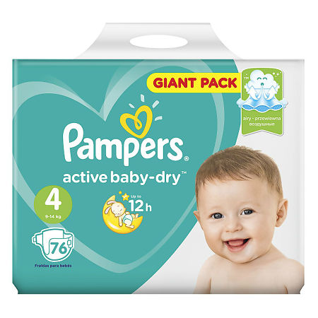 Подгузники Памперс (Pampers) Active Baby-Dry 9-14 кг р.4 76 шт.