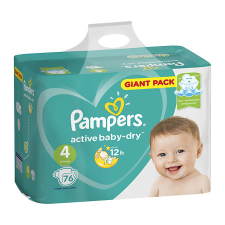 Подгузники Памперс (Pampers) Active Baby-Dry 9-14 кг р.4 76 шт.