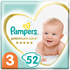 Подгузники Памперс (Pampers) Premium Care 6-10 кг р.3 52 шт