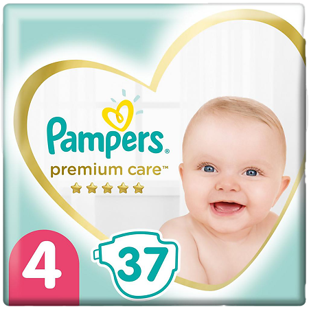 Подгузники Памперс (Pampers) Premium Care 9-14 кг р.4 37 шт