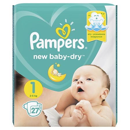 Подгузники Памперс (Pampers) New Baby-Dry 2-5 кг р.1 27 шт