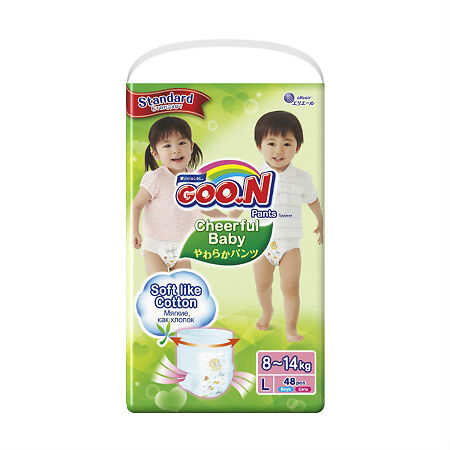 Гун (Goon) Подгузники-трусики Cheerful Baby L 8-14 кг 48 шт