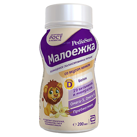 Pediasure Малоежка для диет питания со вкусом ванили 1-10 лет 200 г 1 шт