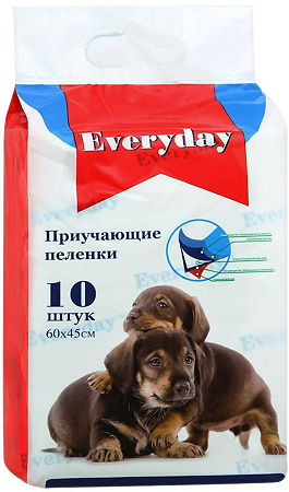 Everday Пеленки впитывающие гелевые для животных 60х45 см 10 шт